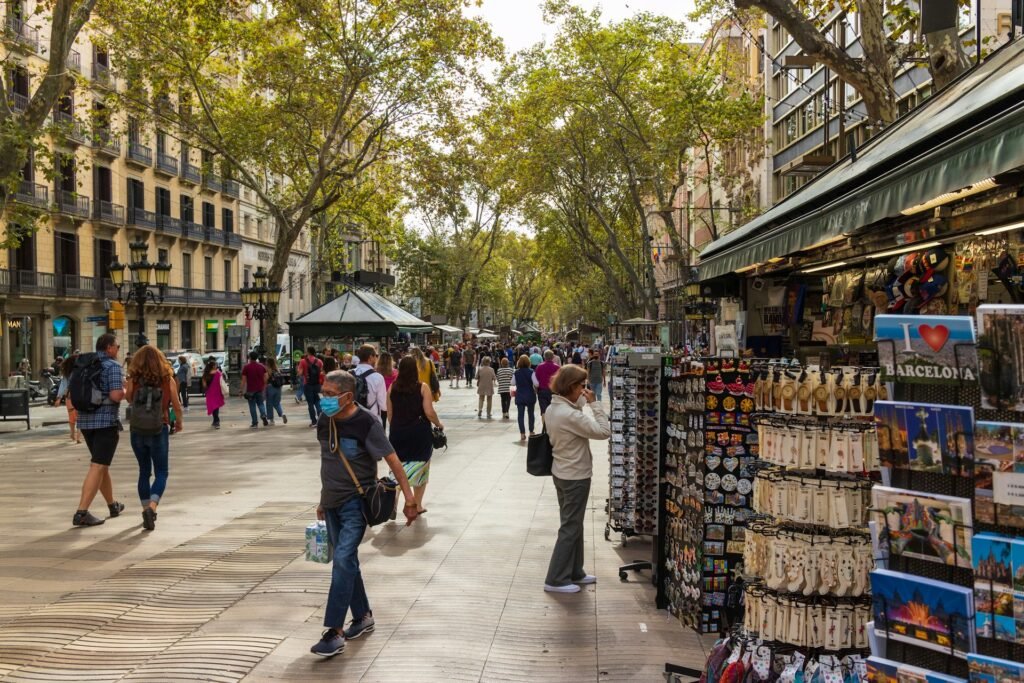 La Ramblas Street Barcelona Spain