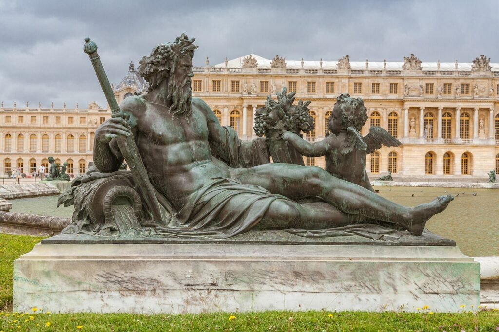 Palace of Versailles with Statue, Paris France